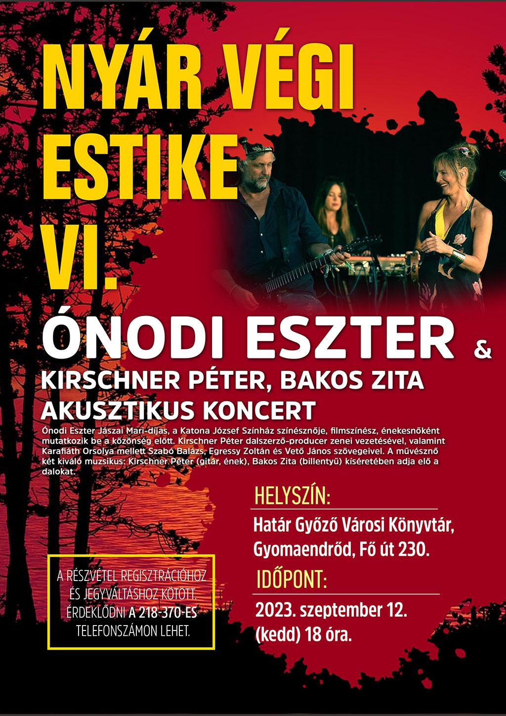 Ónodi Eszter &amp; Kirschner Péter, Bakos Zita akusztikus koncert