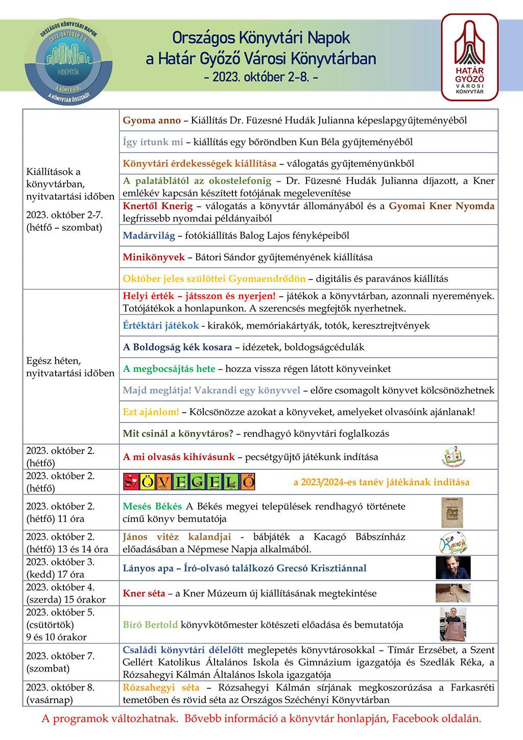 Országos Könyvtári Napok - 2023. október 2-8 között. Országos Könyvtári Napok - 2023. október 2-8 között.
