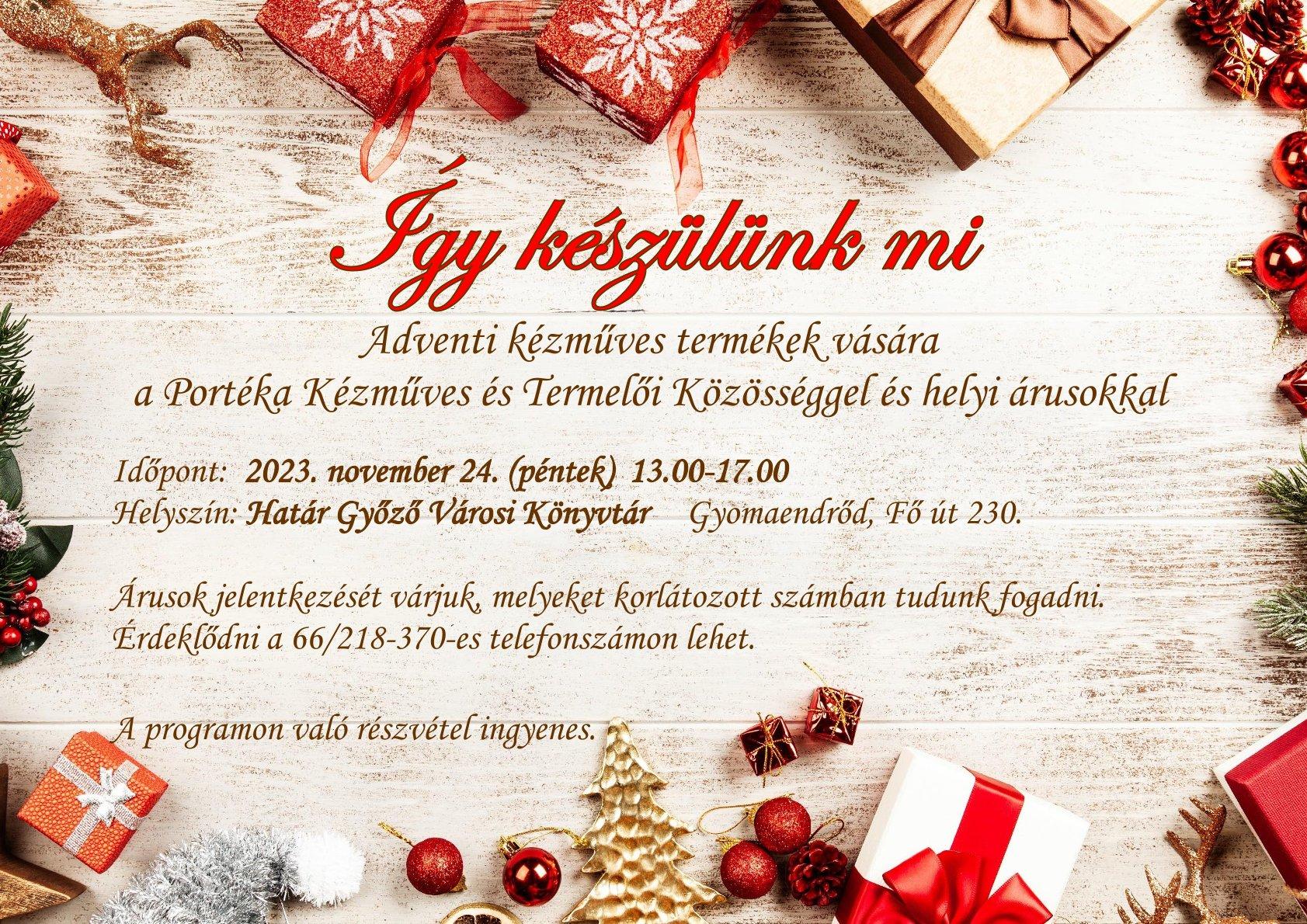 Így készülünk mi - adventi vásár Így készülünk mi - adventi vásár