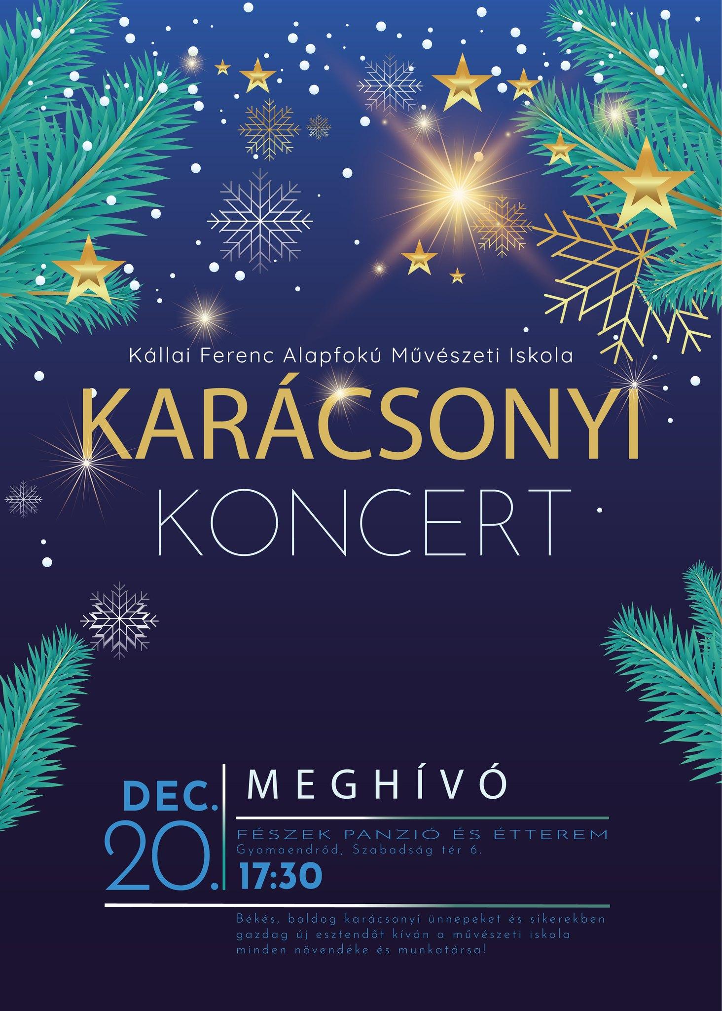 Kállai Ferenc Alapfokú Művészeti Iskola karácsonyi hangversenye