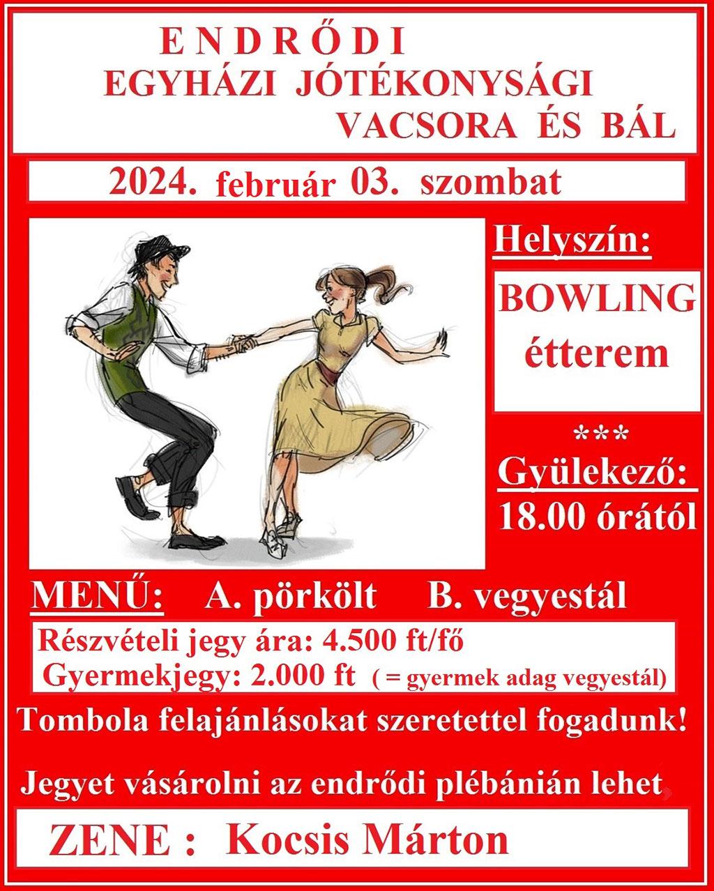 Endrődi Egyházi jótékonysági vacsora és bál