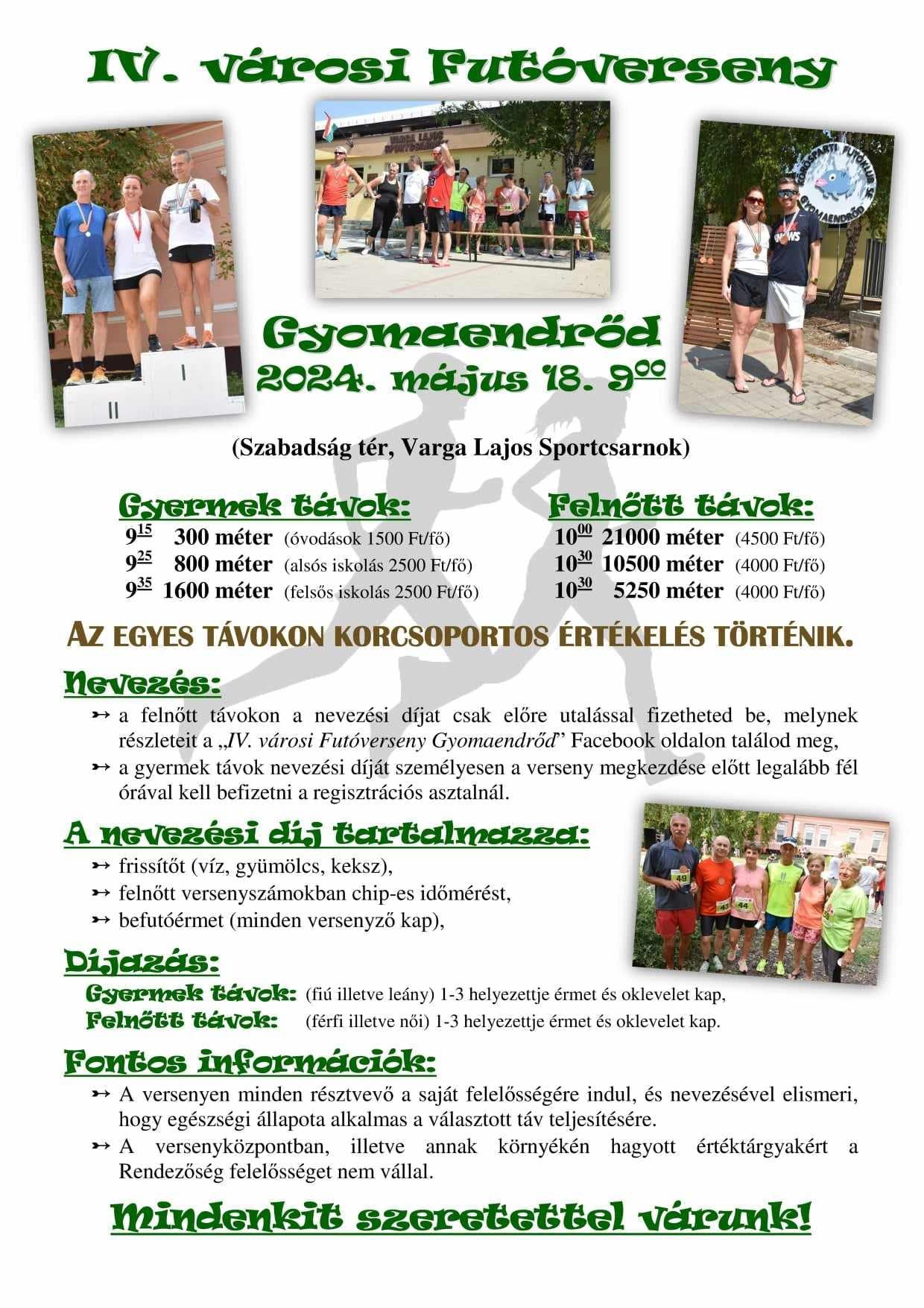 IV. Városi Futóverseny Gyomaendrőd