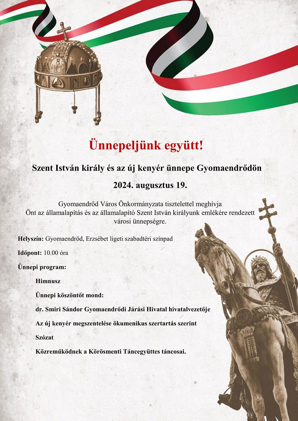 Szent István király és az új kenyér ünnepe Gyomaendrődön