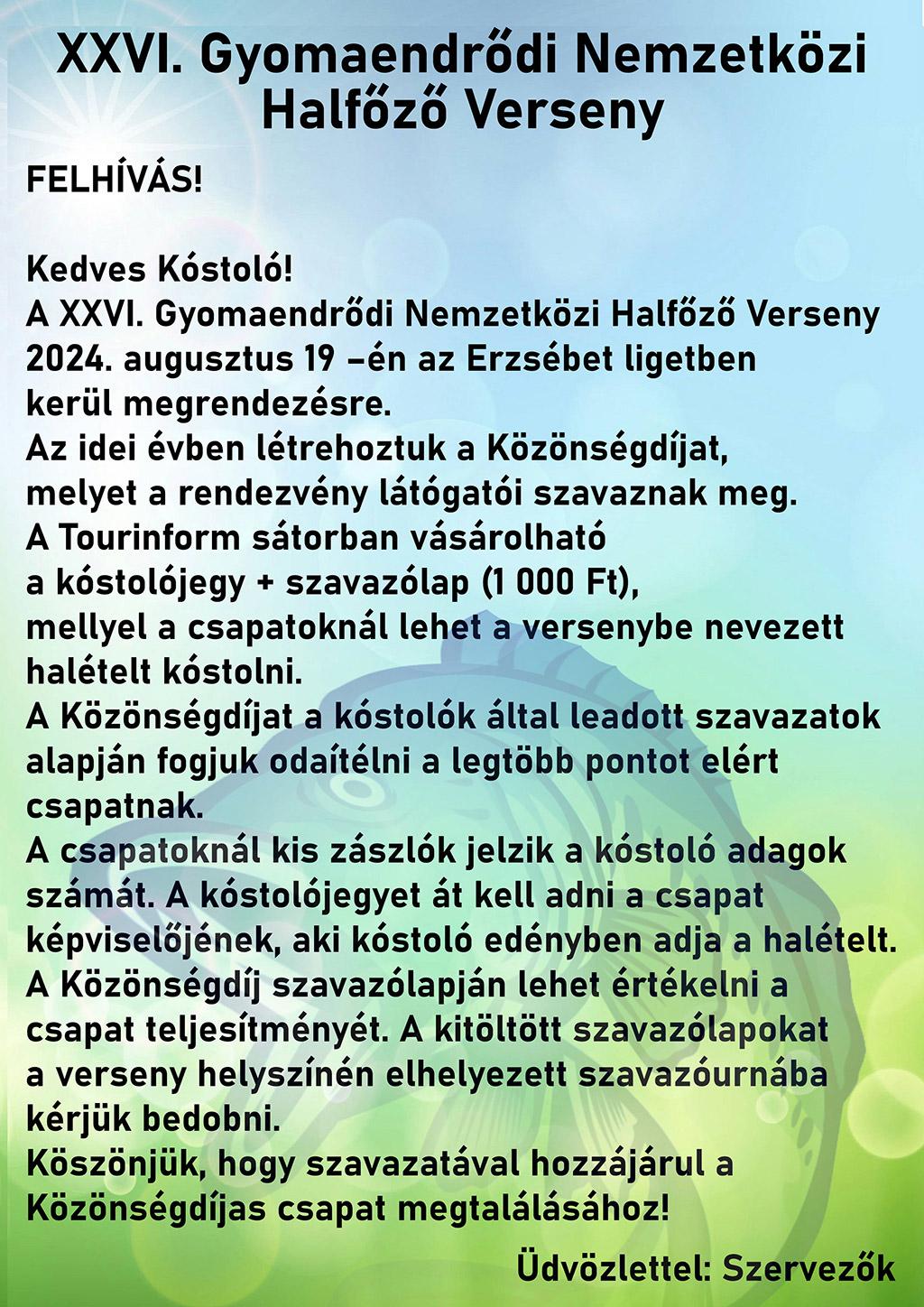 XXVI. Gyomaendrődi Nemzetközi Halfőző verseny