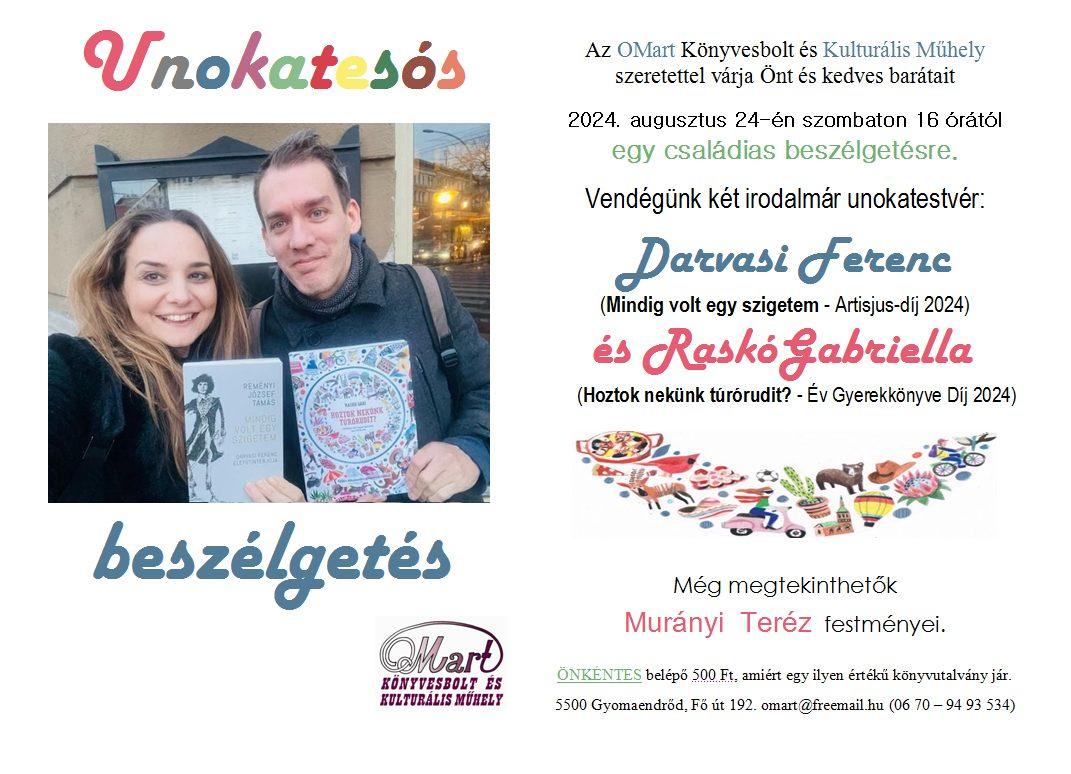 Darvasi Ferenc - Raskó Gabriella író unokatestvérek közös estje