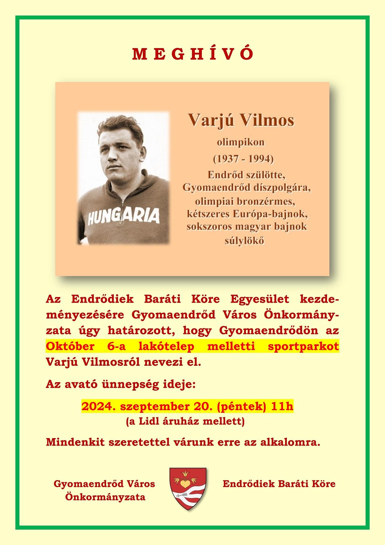 Varjú Vilmos Sportpark avatása