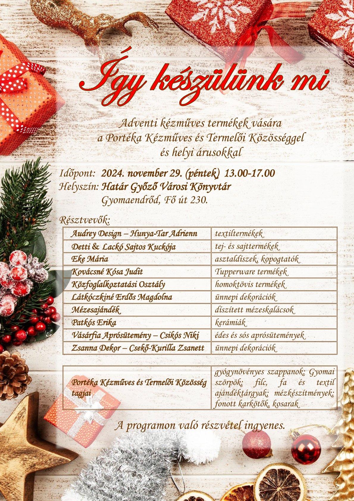 Így készülünk mi - Adventi kézműves vásár
