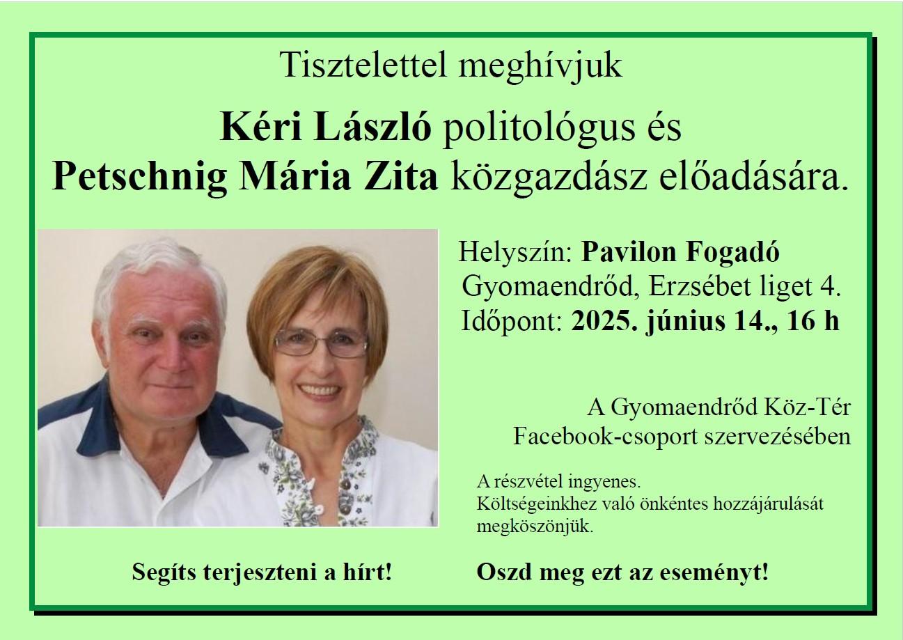 Kéri László politológus és Petschnig Mária Zita közgazdász előadása