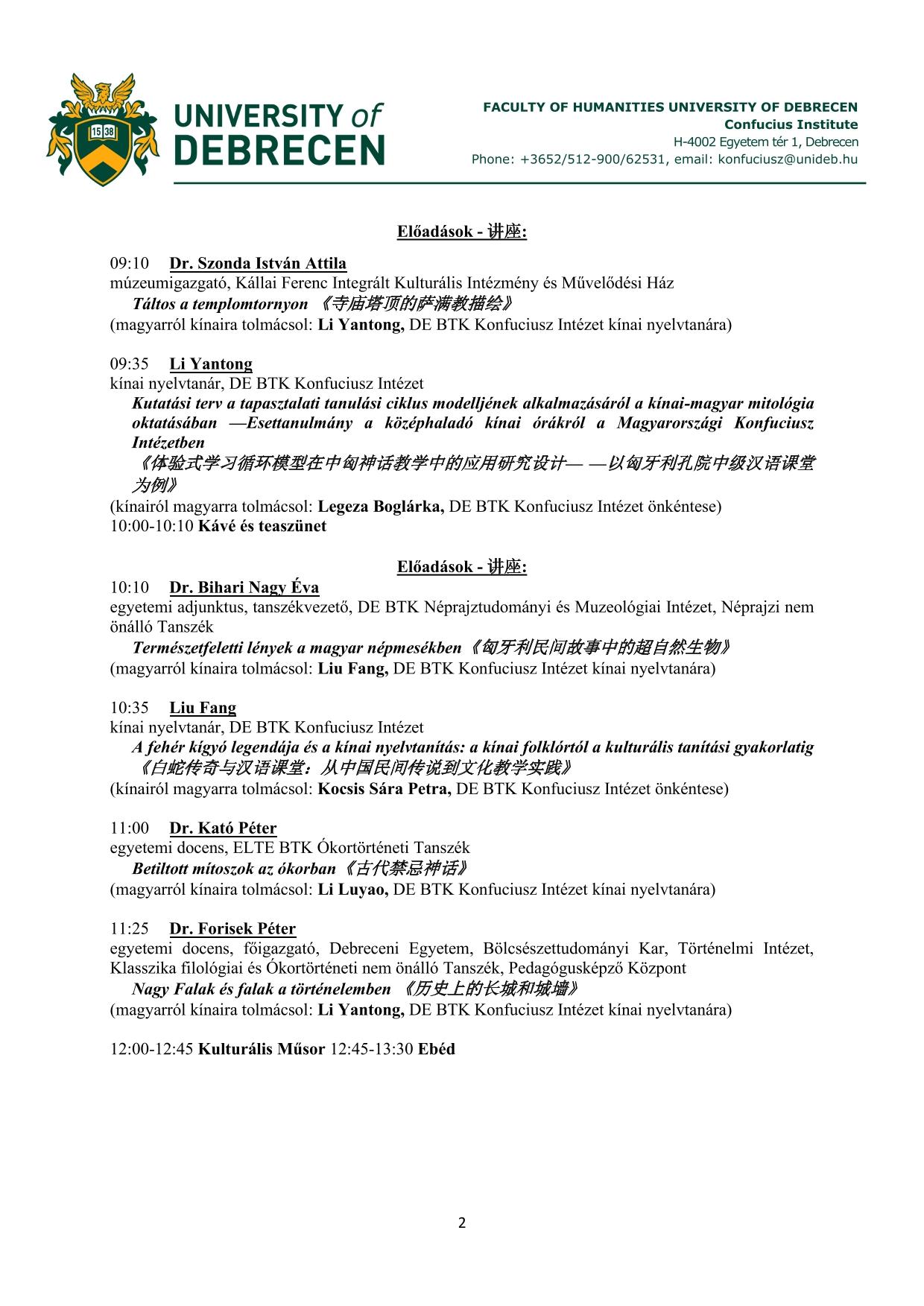 Konfúciusz Intézet Konferenciája