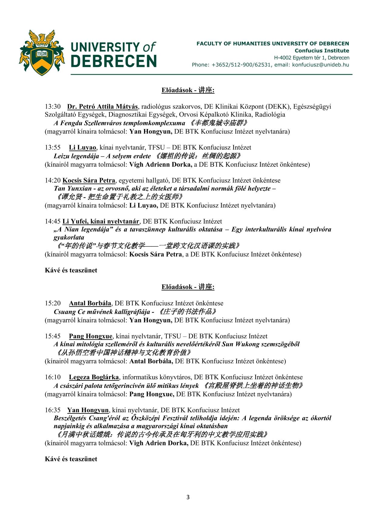 Konfúciusz Intézet Konferenciája