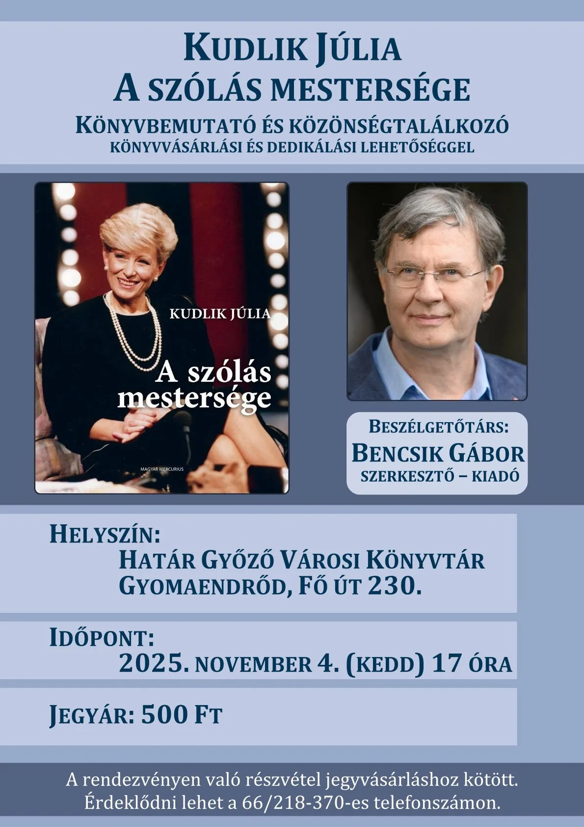 Kudlik Júlia: A szólás mestersége