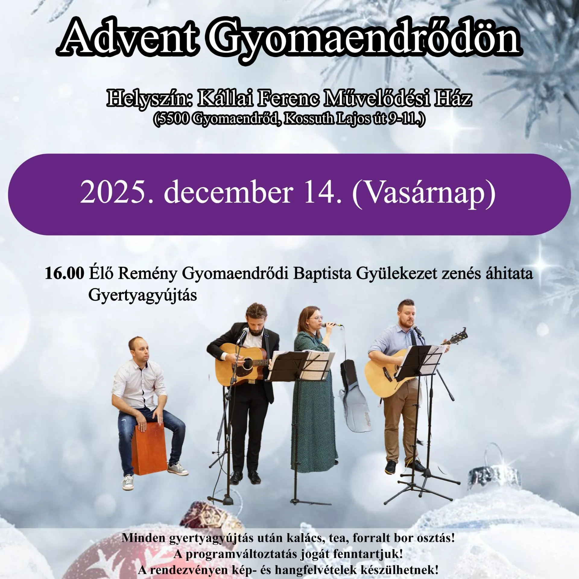 Adventi gyertyagyújtás a városban