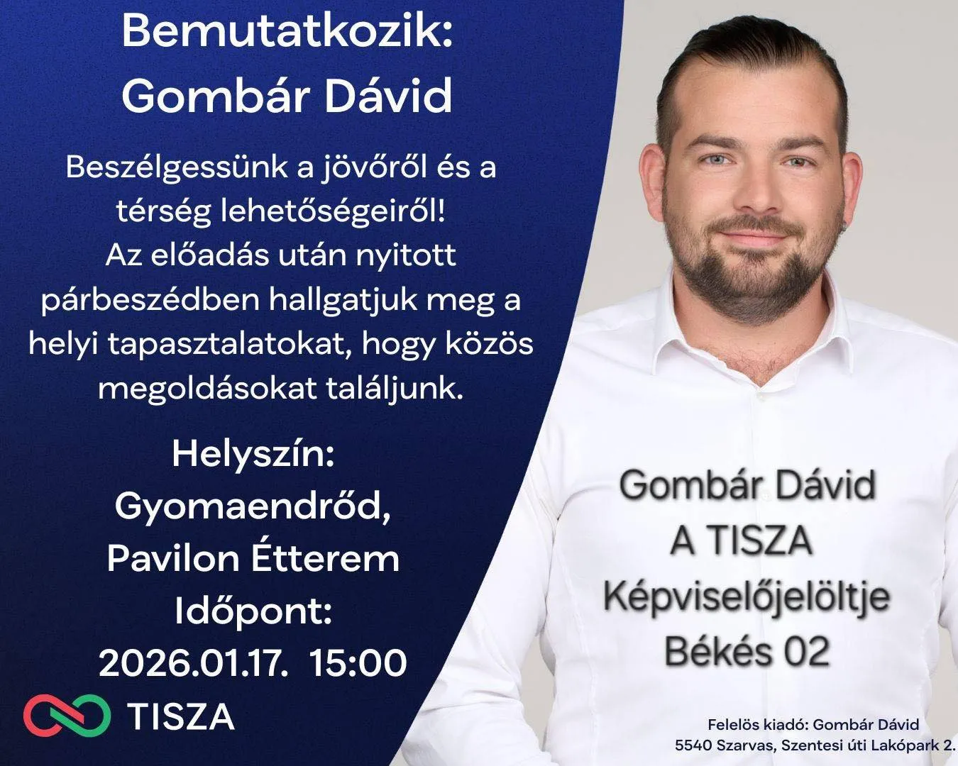 Bemutatkozik a Tisza képviselőjelöltje
