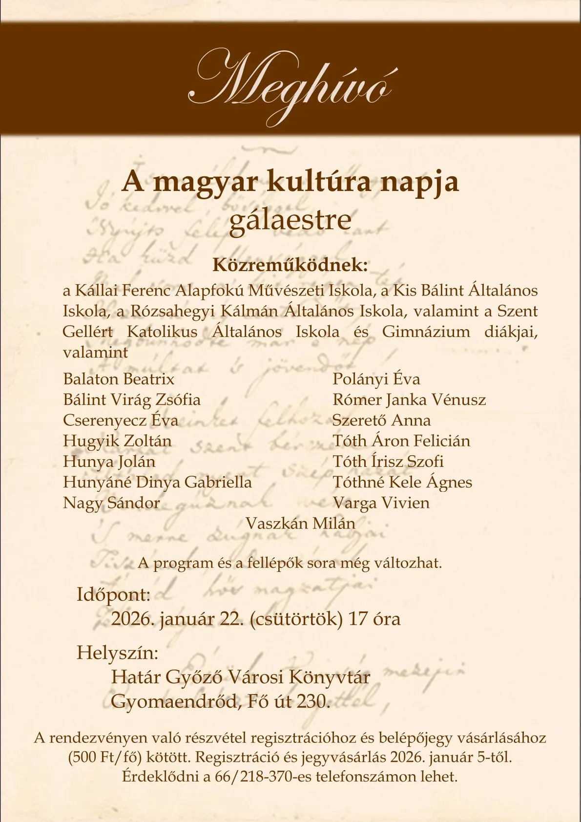 A magyar kultúra napja gálaest