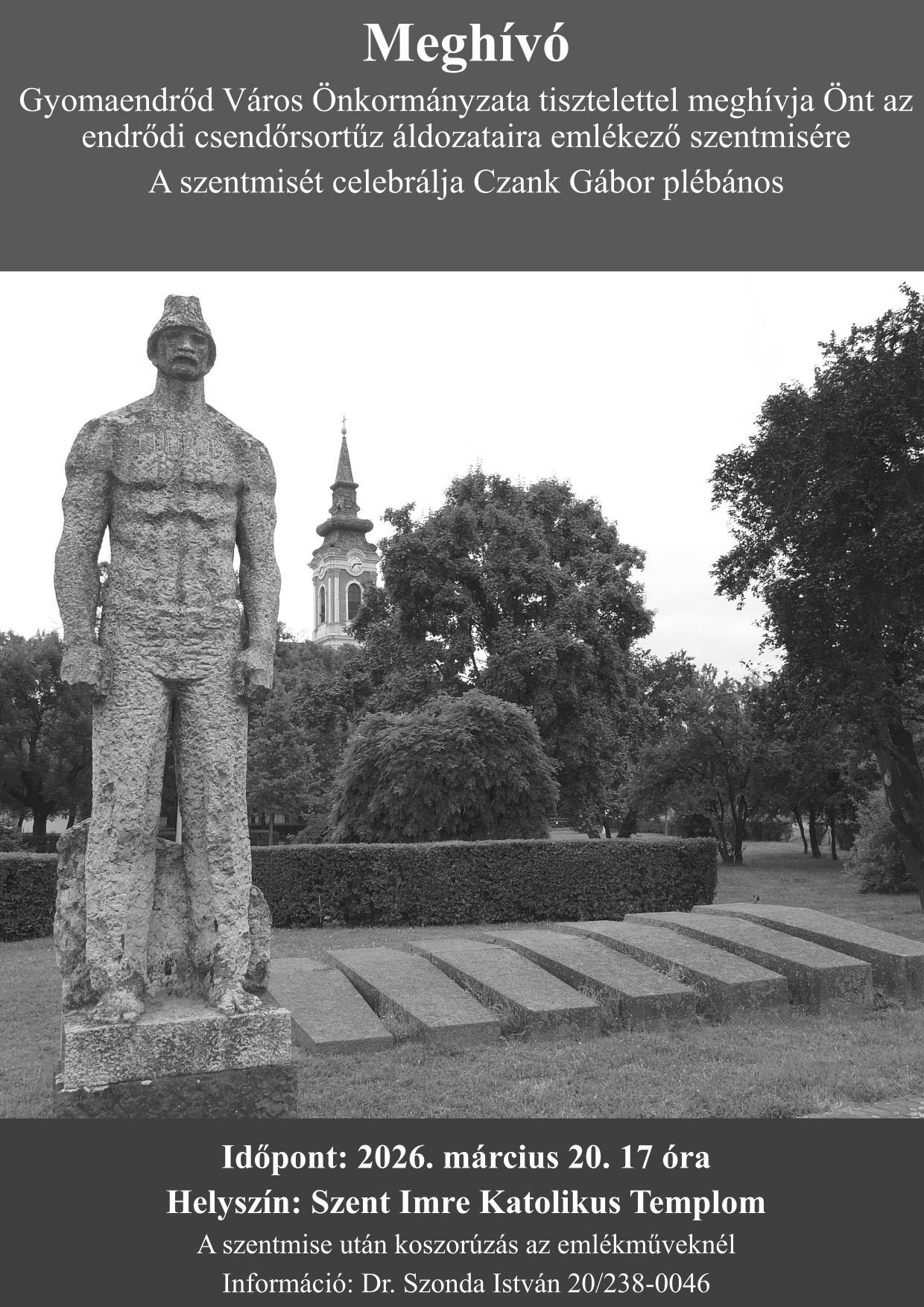 Megemlékezés az Endrődi csendőrsortűz áldozataira