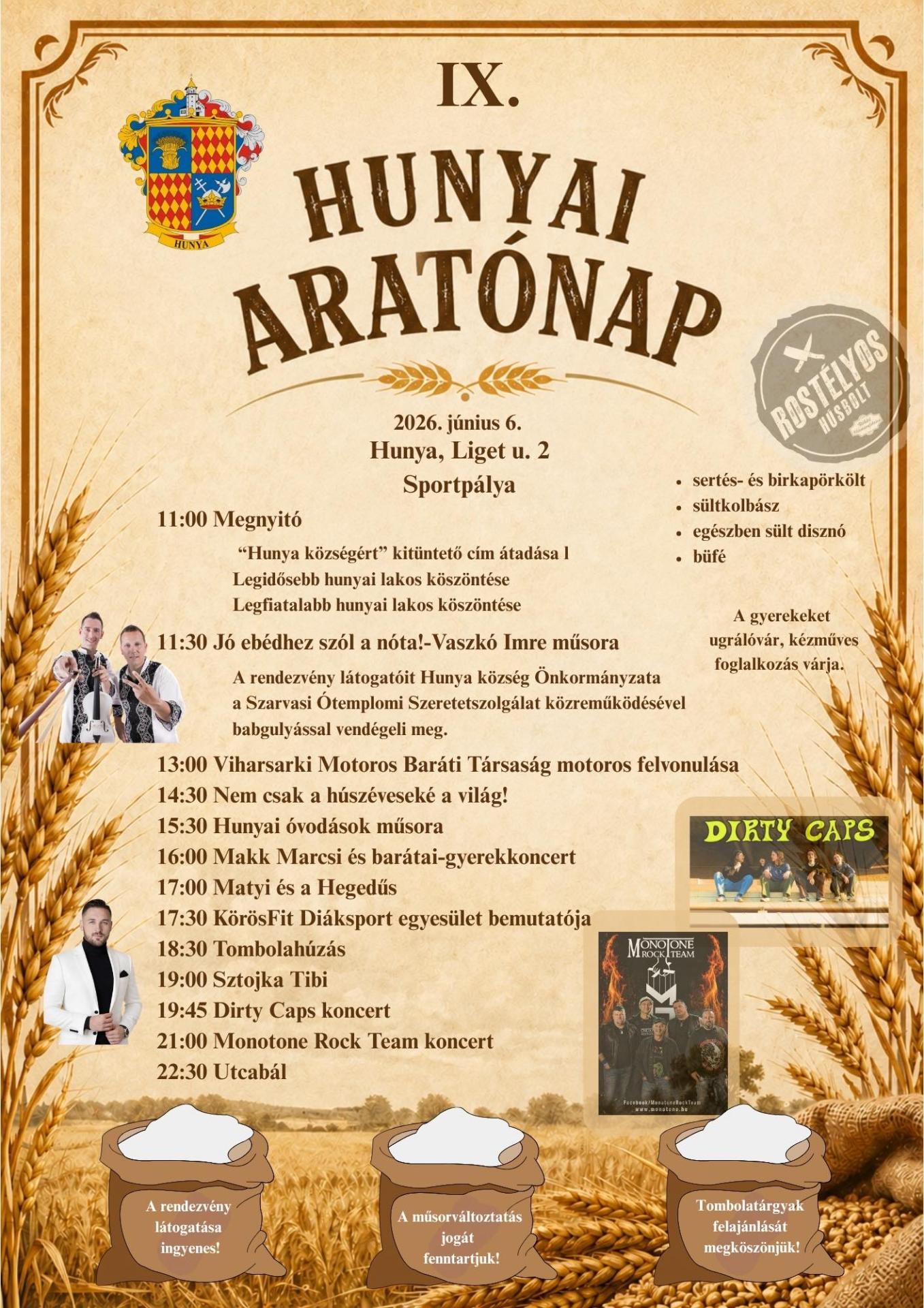 IX. Aratónapok - Hunya