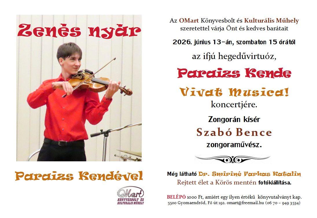 VIVAT MUSICA! - Zenés nyár Paraizs Kendével