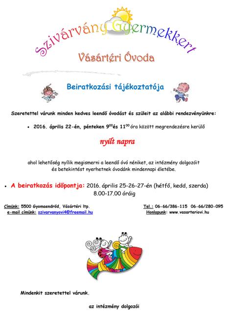 Beiratkozási tájékoztató