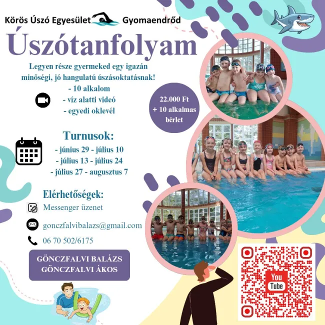 Úszótanfolyam, Körös Úszó Egyesület Gyomaendrőd