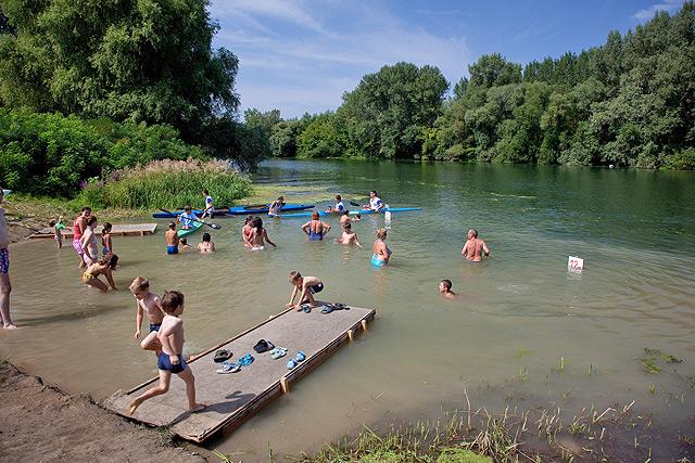 Public Beach on the Hármas Körös River at Gyomaendrőd