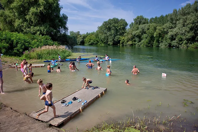 Public Beach on the Hármas Körös River at Gyomaendrőd