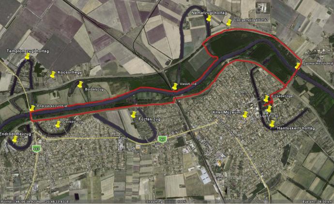 Hármas-Körös at Gyomaendrőd touring route