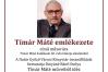 Tímár Máté emlékezete című előadás