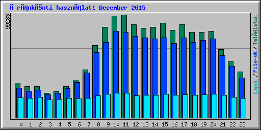 Óránkénti használat: December 2015