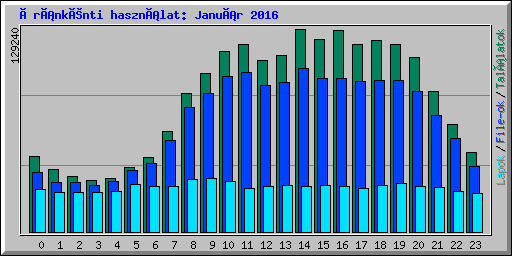 Óránkénti használat: Január 2016